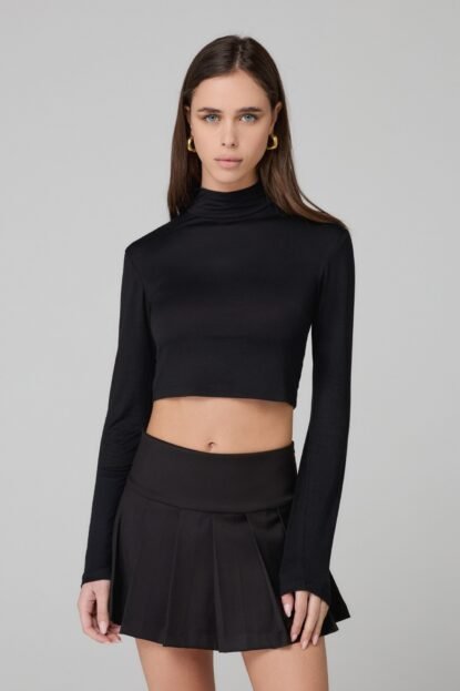 Crop top dolcevita in viscosa - Hinnominate
